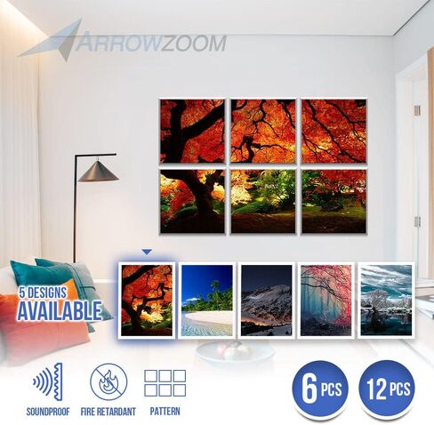 Arrowzooom 20 طقم باب أسود ذاتي اللصق، ألواح إسفنجية من البوليستر الاحترافية، قشر والصق استوديو تسجيل الموسيقى عازل للصوت لتقليل الضوضاء - 40 ديسيبل معالجة صوتية سميكة مقاومة للحريق 12 × 12 × 0.78 بوصة 1244 in Kuwait