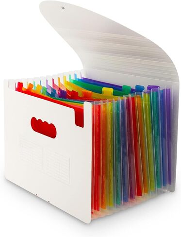 NAFY Accordion File Organizer, 24 Pockets Expanding File Folders, According File Organizer Portable Document Organizer with Blank Labels for Home Office School Supplies (Black) in Kuwait