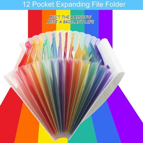 NAFY Accordion File Organizer, 24 Pockets Expanding File Folders, According File Organizer Portable Document Organizer with Blank Labels for Home Office School Supplies (Black) in Kuwait