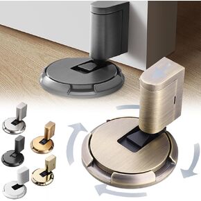 Magnetic Door Stopper, Mechanical Floor Door Stopper, 2024 New Punch-Free Mechanical Silent Floor Door Stop, Adjustable No Drilling Mechanical Floor Door Stopper Magnetic Door Locks (Black)
