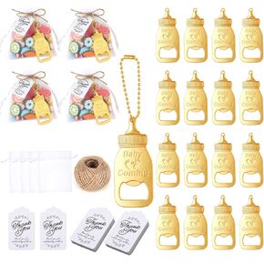 50 sets Baby Shower Favors Bottle Opener, Baby Shower Party Favors Opener, Baby Shower Favors for Guests, Baby Shower Return Gifts for Guest, Baby Shower Party Favors for Girl/Boy (Rose Gold)