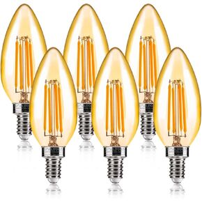 ALAMPEVER E12 LED Bulb 100 Watt Equivalent, 800LM Super Bright Dimmable LED Light Bulb, B11 2700K Soft White LED Candelabra Bulb, 5.5W, 6 Pack