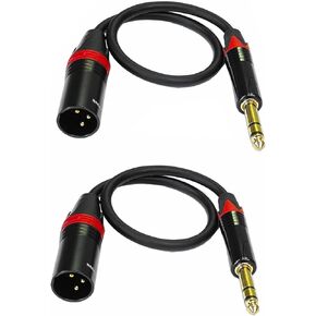2 Pack 1/4 Inch TRS to XLR Male 3 Feet Cable (3 Ft 2 Pack) in Kuwait