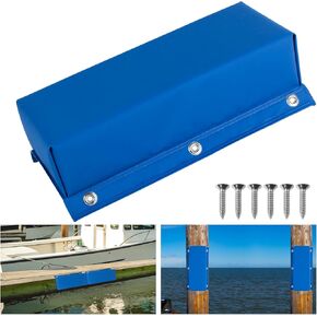Dock Bumpers,Boat Dock Bumpers,Dock Bumper Guards Dock Bumper,Dock Bumpers Marine,Boat Dock Guards Total 16in/32in/48in,Dock Post Bumpers Boat Bumpers for Docking Piling,Screws Included(White/Blue)