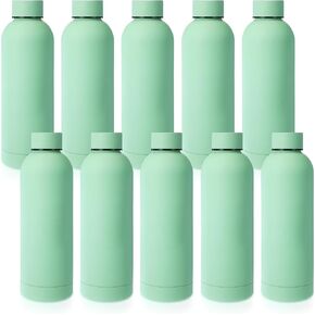 Bokon 10 Pcs Stainless Steel Water Bottle Bulk Double Layer Vacuum 17 oz Small Mouth Sport Insulated Metal Valentine's Day Gifts Reusable Flask with Leakproof Lid for Cyclists Runners(Colorful)
