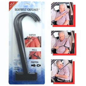 Seatbelt Catcher - 3 Pack Grabber and Seat Belt Aid for Elderly and People with Disabilities - Seat Belt Extender - Twisting or Reaching Perfect Aid for Back, Shoulder, Elbow Injuries (Black)
