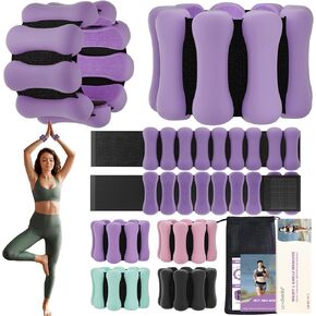 Wrist Weights, LC-dolida Ankle Weights for Women Men, Adjustable Wrist Weighted Bracelet for Home Gym, Walking, Running, Pilate, Yoga, Exercise, Strength Training, Set of 2 (1LB Each)