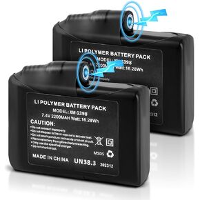 2 PCS 7.4V 3200mAh Rechargeable Lithium Battery Pack Replacement for Heated Gloves Heated Socks Heated Jackets Heated Vest Heated Back Brace