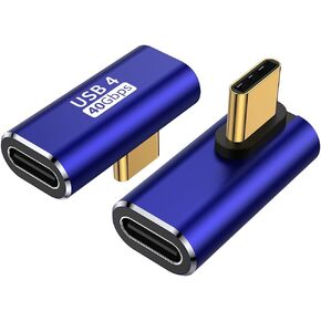 AuviPal 90 Degree USB C Adapter (2 Pack), 40Gbps USB C Male to USB C Female Right Angle Connector Extender for MacBook, iMac, iPad, Tablet, Phones and Other Type C Devices in Kuwait