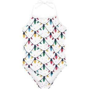 Christmas One-Piece Swimsuits Beach Swimwear Bathing Suit for 3-10 Years Girls