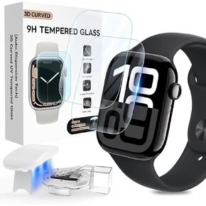 FLOKINICE لواقي شاشة Apple Watch 40 مم SE Series 6/5/4، زجاج مقسى، طبقة HD عالية الدقة خالية من الفقاعات لملحقات iWatch 40 مم - عبوتان