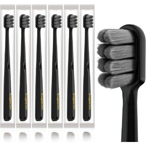 Extra Soft Toothbrushes for Adults - Extra Soft Toothbrush Pack for Sensitive Gums Ultra Soft Gum Toothbrush Designed for Gum Bleeding and Irritation 6 Pack Individually Wrapped Dentist Recommended