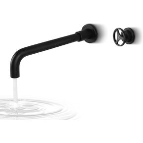 SKOWLL Bathroom Faucet Wall Mount Vessel Sink Faucet Industrial Single Handle Vanity Faucet with 360° Swivel Spout, Oil Rubbed Bronze
