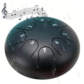 Rain Drum for Outside Garden,Chakra Drum for Rain Outdoor, Drum Rain Chime Waterproof,Rain Drum for Garden Instrument, chakra Drum 6 Inches 8 Notes, Chakra Rain Drum Outdoor (Blue)