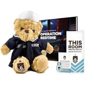 ZZZ Bears Sailor Sleeptight Navy Teddy Bear with Storybook & Sleep System, Comforting Gift for Navy Kids, Helps with Bedtime Routine, Deployment Separation & Emotional Support