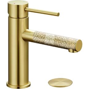 Bathroom Faucet Matte Black Bathroom Sink Faucets with Filter Single Handle Faucet for 1 or 3 Holes Filtered Bathroom Faucet Mixer Tap RV Faucet with Deck Plate, Pop-up Drain