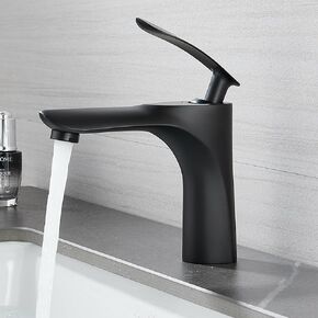White Bathroom Faucet for 1 Hole, Single Handle Modern Gold Faucets for Bathroom Sink, Brass Vanity Faucet with Pop-up Drain