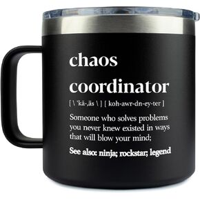 Chaos Coordinator Tumbler Administrative Professional Day Gifts 14 Ounce Chaos Coordinator Cup Navy Bosses Day Gifts Promotion Gifts for Women Coworker Leaving Gifts for Women Job Promotion Gifts