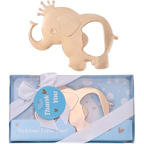 24PCS Elephant Bottle Opener Baby Shower Party Baby Boys Shower Gifts Baby Birthday Return Gifts for Guest Bridal Shower Wedding Anniversary Party Supplies (Blue Crown Elephant, 24)
