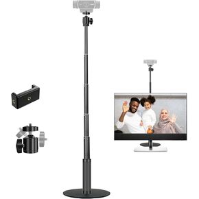 Webcam Stand, JCWINY Webcam Mount for Desk Web Camera Stand for Logitech Brio C920 C922 C615, Height & Angle Adjustable Desktop Phone Stand for Live Streaming | Video Calling