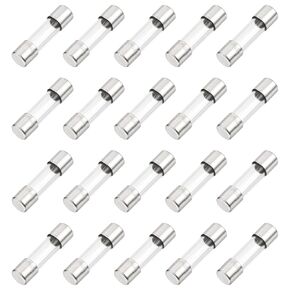 MECCANIXITY 30 Pcs Fast Blow Glass Fuse 7A 125V 5x20mm Glass Tube Fuses Fast-Acting Fuses for PCB Board Electronic Devices Home Appliances Light String