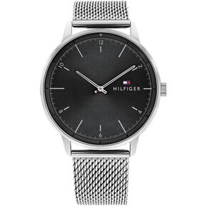 Tommy Hilfiger Men's Quartz Stainless Steel and Nylon Strap Casual Watch, Color: Navy (Model: 1791844)