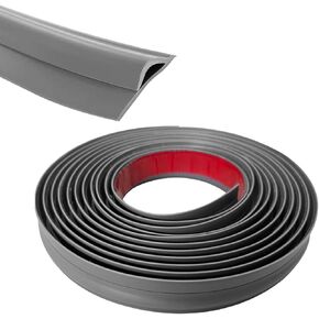 Carpet Edge Trim Strip, Self Adhesive Carpet Edge Strip, Flexible Floor Transition Strip from Carpet to Tile, PVC Threshold Transitions Suitable for Home Doorway Kitchen Entry (Grey, 16.4 FT)