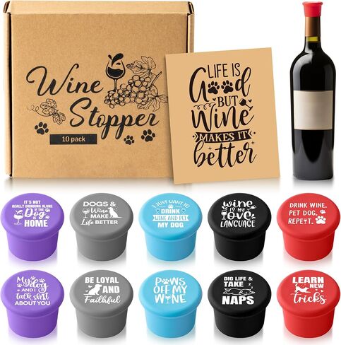 GROBRO7 10Pcs Wine Stoppers Set Funny Cats Silicone Bottle Covers Reusable Beverage Corks Strong Sealing Keep Wine Fresh Liquor Accessories Gift for Alcoholic Lovers Champagne Beer Glass Drink Bottles in Saudi Arabia