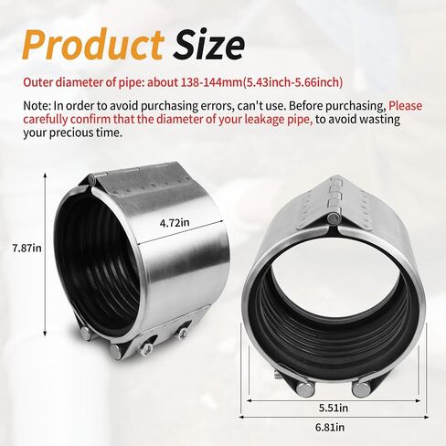 Pipe Repair Clamp, Emergency Pipe Repair Kit for Plastic and Metal Pipes (33mm-36mm) in Saudi Arabia