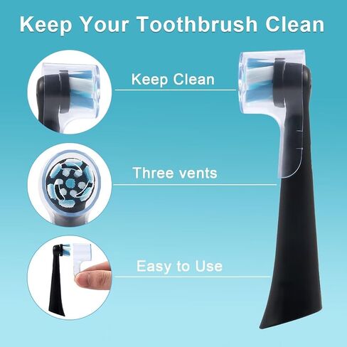 HSYTEK 6 Pack Toothbrush Heads Dustproof Cover Compatible with Oral B, Fits for Oral-B iO Series, Pro 1000, 1500, 5000, 7500 Electric Toothbrush, Protects Brush Head and Convenient Travel in Saudi Arabia