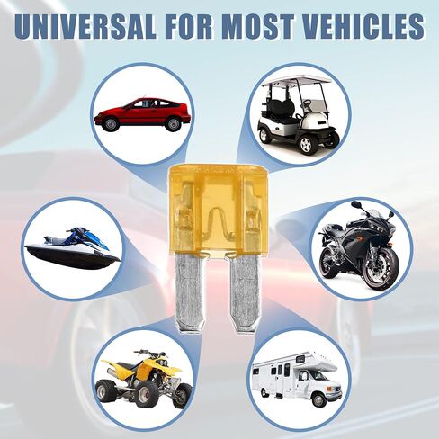 X AUTOHAUX Vehicle Marine RV Camper 25pcs 20A Mini Blade Fuses - Yellow, for Cars and Trucks in Saudi Arabia