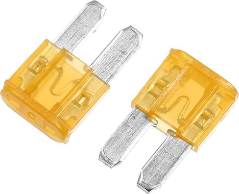 X AUTOHAUX Vehicle Marine RV Camper 25pcs 20A Mini Blade Fuses - Yellow, for Cars and Trucks in Saudi Arabia