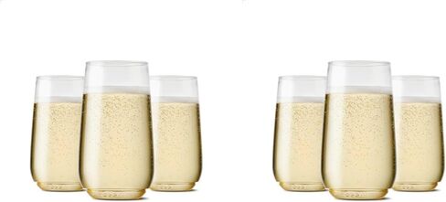 TOSSWARE POP 6oz Flute Jr SET OF 12, Premium Quality, Recyclable, Unbreakable & Crystal Clear Plastic Champagne Glasses, 12 Count (Pack of 1) in Saudi Arabia