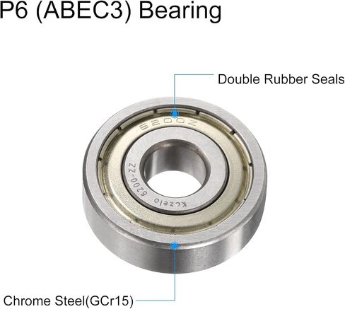 10pcs 6204-ZZ Deep Groove Ball Bearings - [14x47x20mm, Double Metal Shielded] Chrome Steel Bearing for Electric Motor Precision Equipment | P0 (ABEC1) in Saudi Arabia