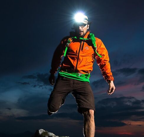 High Intensity 990,000 Lumen Headlamp, 13 Modes, Motion Sensor, Red Warning Light, Zoom, 60Hour Runtime, Energy-Efficient, IP67 Waterproof, 90° Adjustable, Ideal for Camping, Hiking, Fishing, Hard Hat in Saudi Arabia