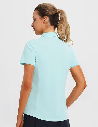 BALEAF Women's Golf Polo Shirts UPF 50+ Shorts Sleeve Collared V Neck Work Casual Tennis Shirt Quick Dry in Saudi Arabia