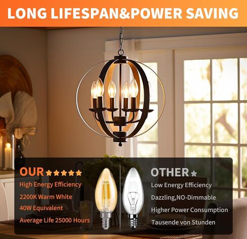 ALAMPEVER E12 LED Bulb 100 Watt Equivalent, 800LM Super Bright Dimmable LED Light Bulb, B11 2700K Soft White LED Candelabra Bulb, 5.5W, 6 Pack in Saudi Arabia