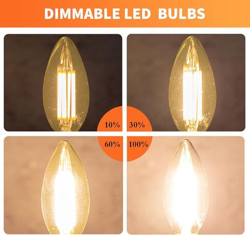 ALAMPEVER E12 LED Bulb 100 Watt Equivalent, 800LM Super Bright Dimmable LED Light Bulb, B11 2700K Soft White LED Candelabra Bulb, 5.5W, 6 Pack in Saudi Arabia