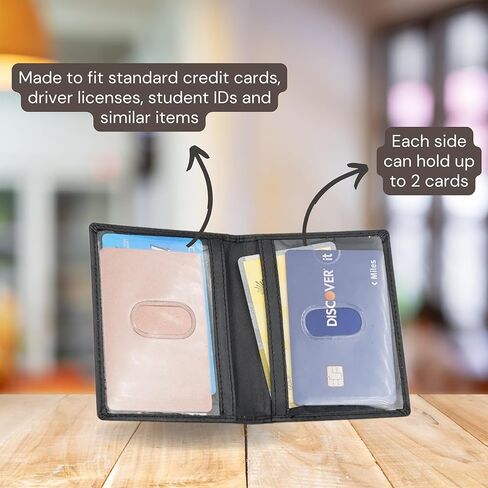 2 ID Leather Bifold License Holder (Black) in Kuwait