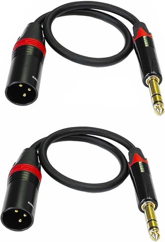 2 Pack 1/4 Inch TRS to XLR Male 3 Feet Cable (3 Ft 2 Pack) in Kuwait