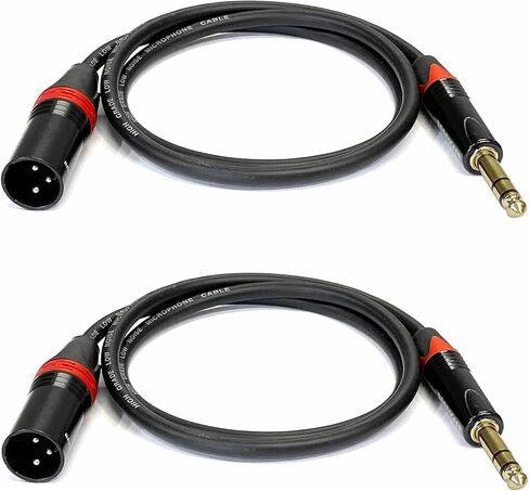 2 Pack 1/4 Inch TRS to XLR Male 3 Feet Cable (3 Ft 2 Pack) in Saudi Arabia
