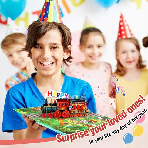 FaCraft Dinosaur Musical Birthday Cards for Kids - Music and Lights 3D Pop Up Funny Birthday Gift Cards for Boys Women Men Husband Mom Kids Friend Grandpa Grandma in Kuwait