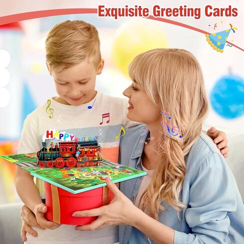 FaCraft Dinosaur Musical Birthday Cards for Kids - Music and Lights 3D Pop Up Funny Birthday Gift Cards for Boys Women Men Husband Mom Kids Friend Grandpa Grandma in Kuwait