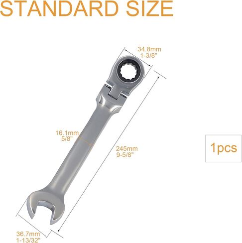 Castuvy Flexible Ratchet Wrench, 17mm Spanner Gear Ring Ratcheting Flexi Wrench, Metric Flex Head in Saudi Arabia