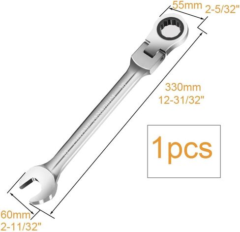 Castuvy Flexible Ratchet Wrench, 17mm Spanner Gear Ring Ratcheting Flexi Wrench, Metric Flex Head in Saudi Arabia