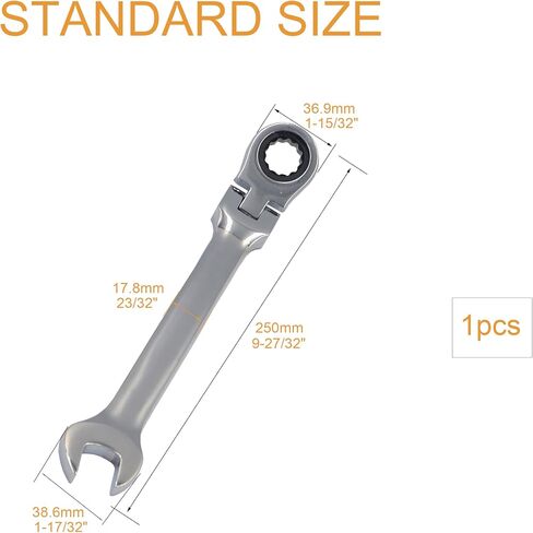 Castuvy Flexible Ratchet Wrench, 17mm Spanner Gear Ring Ratcheting Flexi Wrench, Metric Flex Head in Saudi Arabia