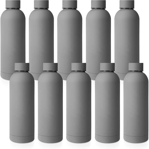 Bokon 10 pcs زجاجة ماء من الفولاذ المقاوم للصدأ بالفولاذ المقاوم للصدأ مكنسة مزدوجة 17 أوقية الفم الصغير الرياضي المعدني المعدني هدايا عيد الحب قارورة قابلة لإعادة الاستخدام مع غطاء تسرب مضاد للدراجات المتسابقين (ملون) in Kuwait