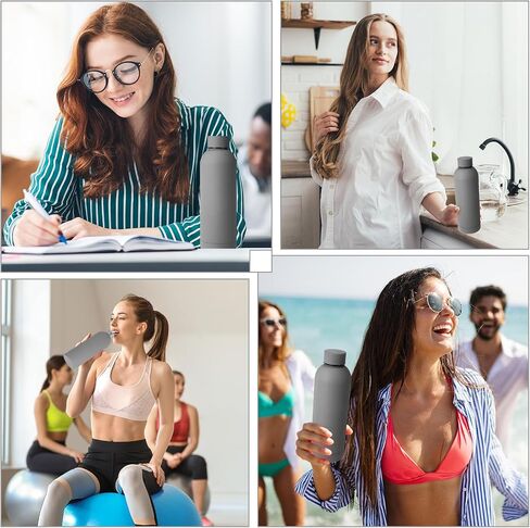 Bokon 10 pcs زجاجة ماء من الفولاذ المقاوم للصدأ بالفولاذ المقاوم للصدأ مكنسة مزدوجة 17 أوقية الفم الصغير الرياضي المعدني المعدني هدايا عيد الحب قارورة قابلة لإعادة الاستخدام مع غطاء تسرب مضاد للدراجات المتسابقين (ملون) in Kuwait