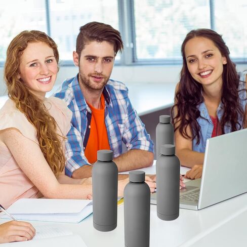 Bokon 10 pcs زجاجة ماء من الفولاذ المقاوم للصدأ بالفولاذ المقاوم للصدأ مكنسة مزدوجة 17 أوقية الفم الصغير الرياضي المعدني المعدني هدايا عيد الحب قارورة قابلة لإعادة الاستخدام مع غطاء تسرب مضاد للدراجات المتسابقين (ملون) in Kuwait