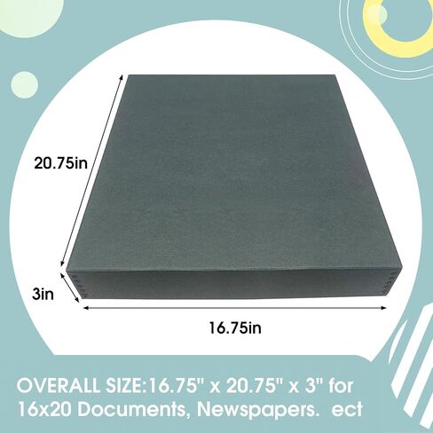 Golden State Art, Archival Storage Box, Gray, 11.75x15.25x3 Inch, Pack of 2 | Acid-Free Museum Box with Metal Edge Corner, for Storing Artwork Photos Documents Prints Arts And Crafts in Saudi Arabia